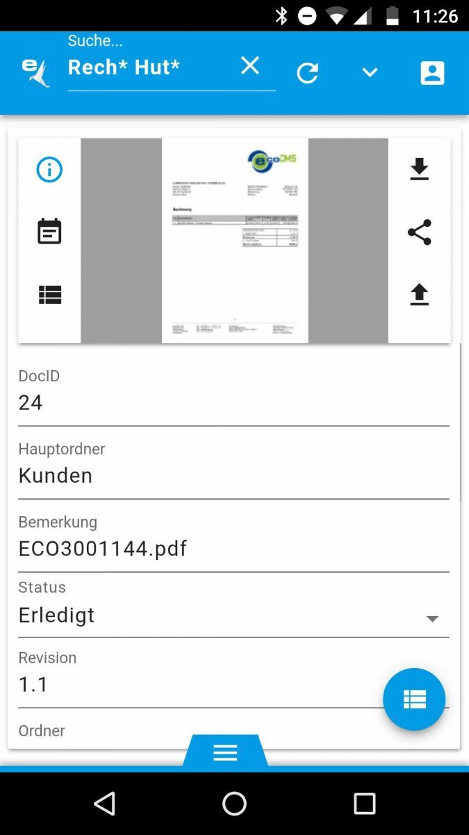 Das kommende Major Release von ecoDMS verfügt über eine mobile Oberfläche (Quelle: ecoDMS GmbH)